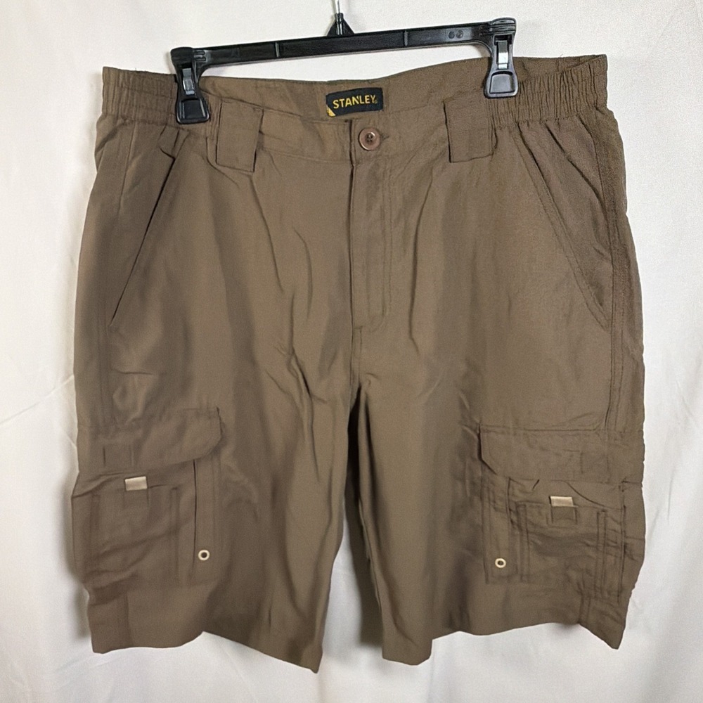 Stanley‎ Mens Cargo Shorts Size 34 Brown Nylon Outdoor Utility